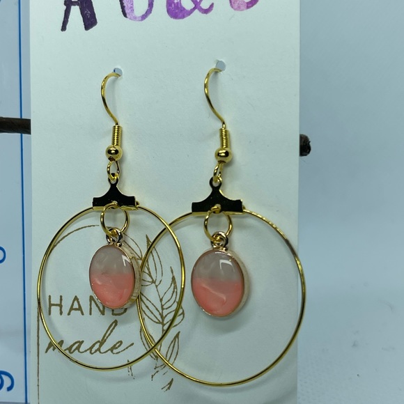 Coral ombré hoops - Picture 3 of 3